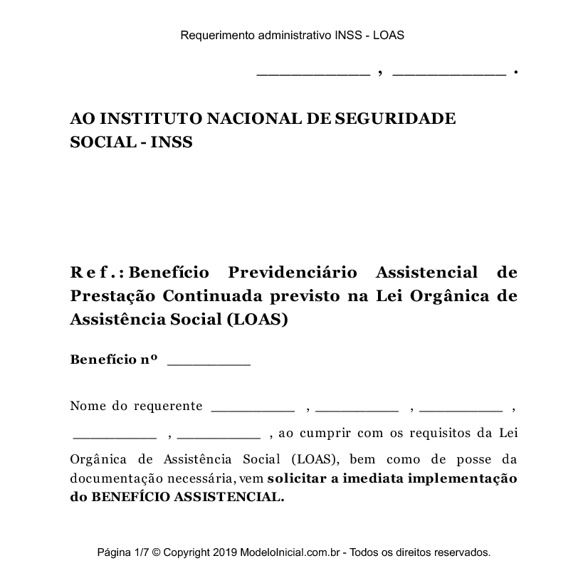 requerimento administrativo do bpc loas