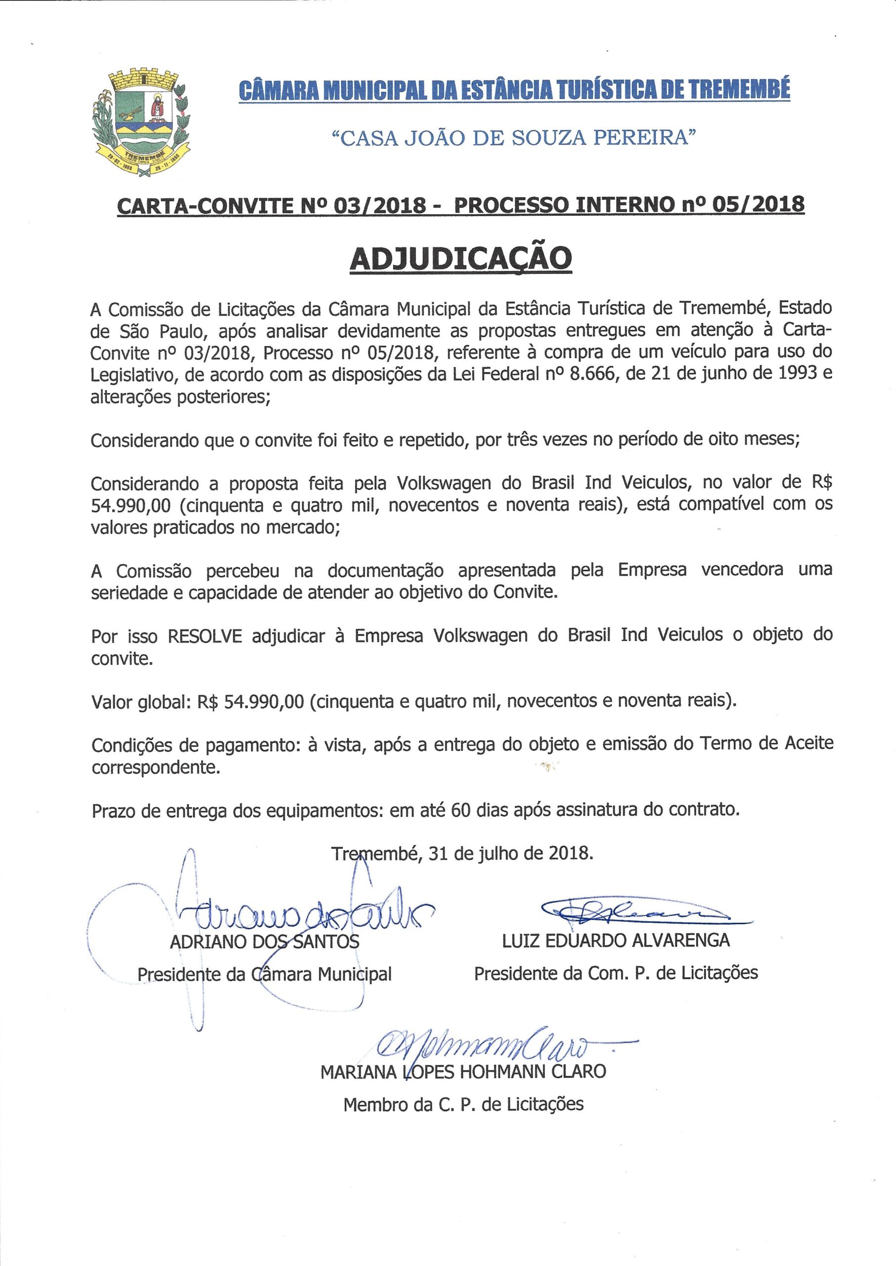carta de adjudicacao