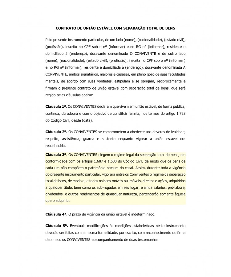 uniao estavel com separacao total de bens