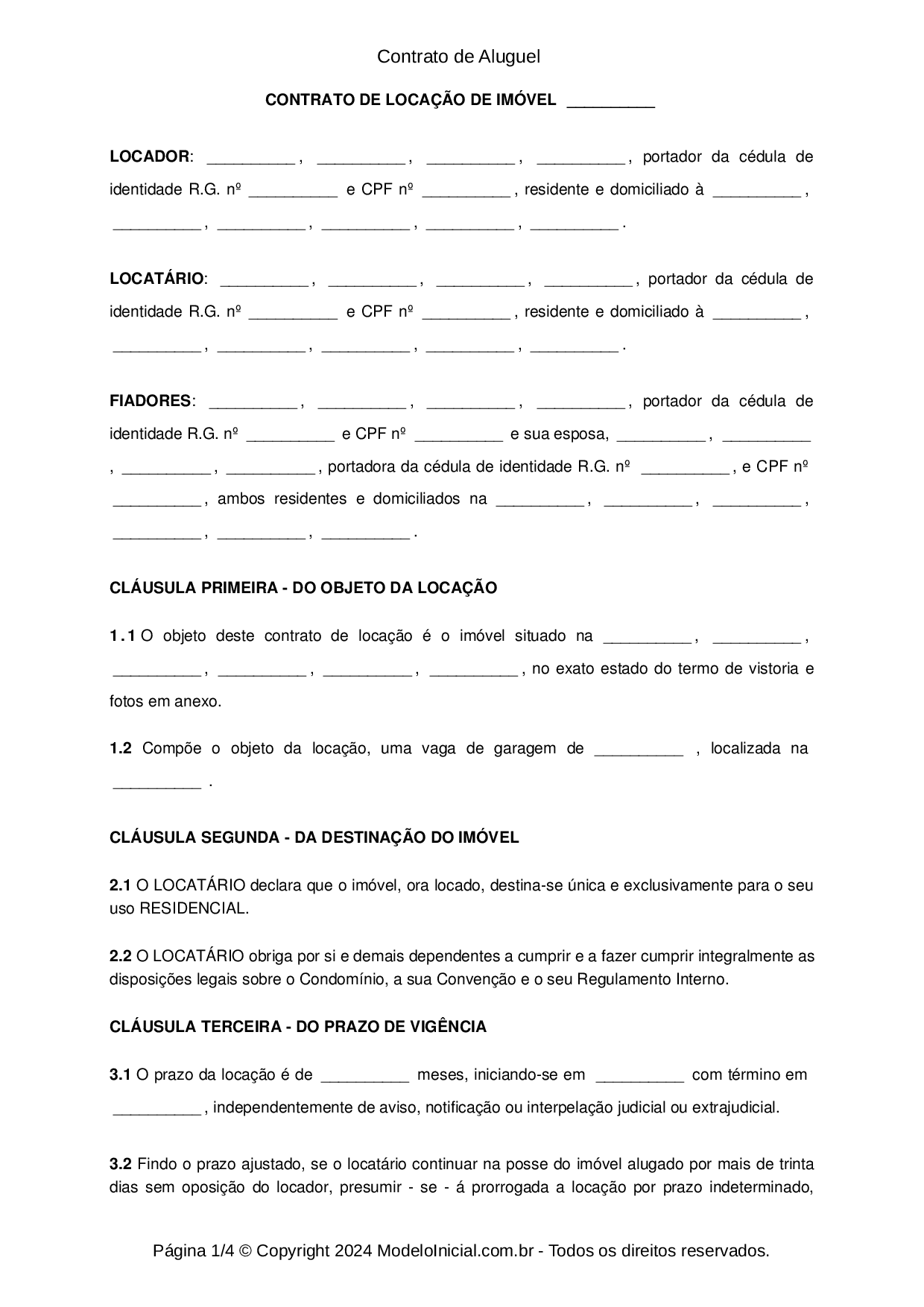 contrato de aluguel